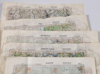 5 Deutsche Fliegerkarten Frankreich, nach dem Krieg Rückseitig nochmals bedruckt " Schwerter zu Pflugscharen"
