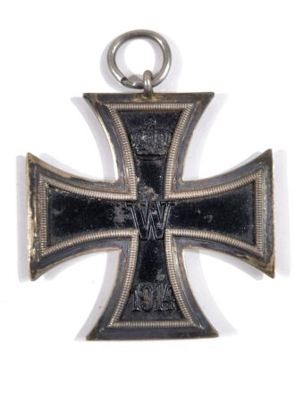 Eisernes Kreuz 2. Klasse 1914 mit Bandabschnit, Ring vermutlich alt ergänztt