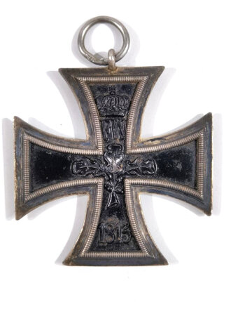 Eisernes Kreuz 2. Klasse 1914 mit Bandabschnit, Ring vermutlich alt ergänztt