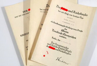 Urkundengruppe eines Kreissachbearbeiter und Luftschutzführer