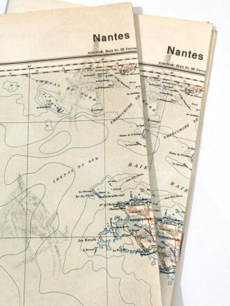 Deutsche Fliegerkarte Nantes Frankreich, nach dem Krieg...