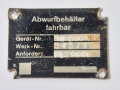 Fallschirmjäger Typenschild " Abwurfbehälter fahrbar" Fl 29680