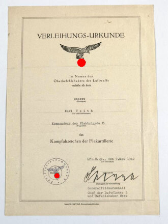 Verleihungsurkunden und Fotos des letzten Kampfkommandanten von Braunschweig, Generalleutnant Karl Veith