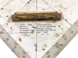 Luftwaffe Kursdreieck KD1, FL 23816, Hersteller Dennert & Pape 1938. Ungereinigtes Stück