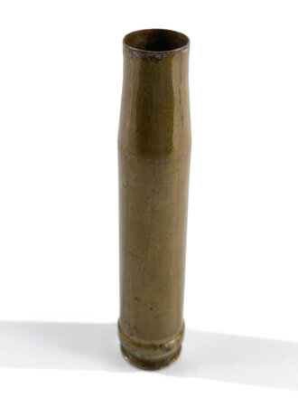 Abgeschossene Hülsefür 2 cm Flak der Wehrmacht.Eisen vermessingt, datiert 1943. Frei von jeglichen Gefahrstoffen