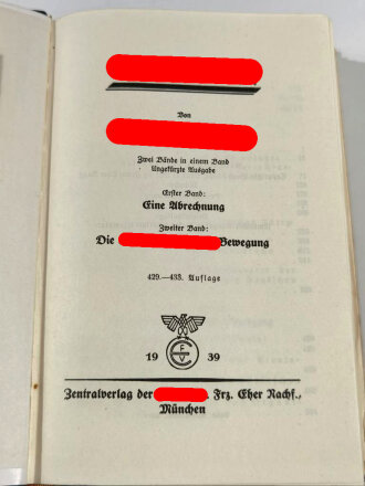 Adolf Hitler " Mein Kampf" Hochzeitsausgabe der Stadt Mannheim in sehr gutem Zustand, im Schuber