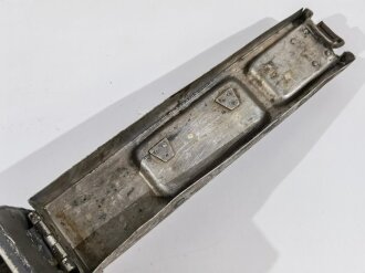 Gurtkasten für MG der Wehrmacht, Aluminium, datiert 1939, Verschluss defekt, ungereinigt