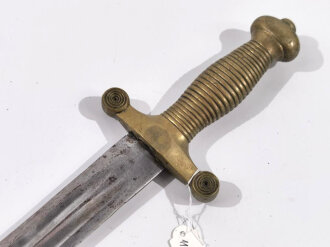 Frankreich, Glaive/Artilleriekurzschwert ähnlich  Modell 1831 aber zierlicher, wohl  für Feuerwehr und Milizeinheiten, Klinge leicht gebogen ohne Scheide, Gesamtlänge56 cm,