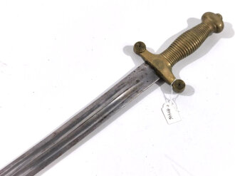 Frankreich, Glaive/Artilleriekurzschwert ähnlich  Modell 1831 aber zierlicher, wohl  für Feuerwehr und Milizeinheiten, Klinge leicht gebogen ohne Scheide, Gesamtlänge56 cm,