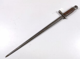 Belgien, Seitengewehr/Epeebajonett  Modell 1916, ohne Scheide,für Mauser Gewehr M 1889  Gesamtlänge 57 cm, korrodiert