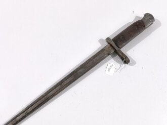 Belgien, Seitengewehr/Epeebajonett  Modell 1916, ohne Scheide,für Mauser Gewehr M 1889  Gesamtlänge 57 cm, korrodiert