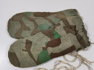 Paar Winterwendehandschuhe Wehrmacht, splittertarn auf weiß, Fabrikmäßig instandgesetztes Paar