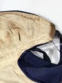 Kriegsmarine ? Winterkopfhaube , dunkelblau auf weiß wendbar, datiert 1942, Hersteller aus Chrudim