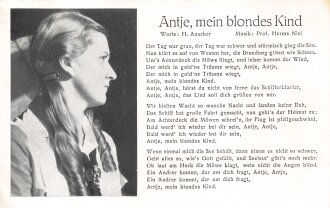 Ansichtskarte Liedertext "Antje, mein blondes Kind"