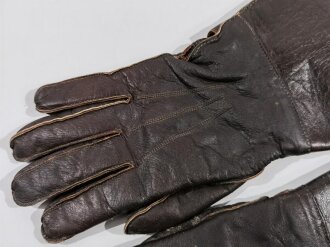 Luftwaffe, Paar Handschuhe für fliegendes Personal aus braunem Leder