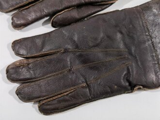 Luftwaffe, Paar Handschuhe für fliegendes Personal aus braunem Leder