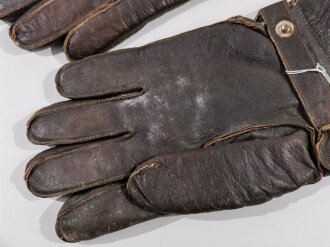 Luftwaffe, Paar Handschuhe für fliegendes Personal aus braunem Leder