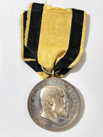 Württemberg Silberne Militärverdienstmedaille König Wilhelm II. 1892 - 1918, am Band