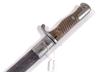 1.Weltkrieg, Seitengewehr 98 gekürztes Kammerstück, Hersteller Simson Suhl,  Gesamtlänge 46 cm, Truppenstempel W.W. auf Parierstange