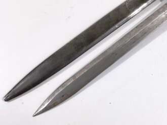 1.Weltkrieg, Ersatzseitengewehr 88/98 Eisengriff, Scheide  Originallack ,  Gesamtlänge 45,3 cm,