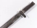 1.Weltkrieg, Ersatzseitengewehr 88/98 Eisengriff, Scheide  Originallack ,  Gesamtlänge 45,3 cm,