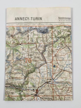 Deutsche Fliegerkarte Annecy-Turin Frankreich, nach dem Krieg Rückseitig nochmals bedruckt " Schwerter zu Pflugscharen", Sie erhalten 1 Stück