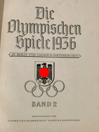 "Olympia 1936" - Band 2 Die Olympischen Spiele 1936 in Berlin und Garmisch-Partenkirchen, 165 Seiten, ohne Sammelbilder, im Schutzumschlag