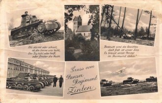 Ansichtskarte "Gruss vom Panzer Regiment Zinten"