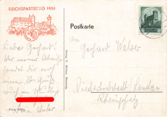 Ansichtskarte "Reichtsparteitag 1934 - Blick auf die Ehrentribüne"