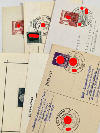 6 postalische Belege aus der Zeit des III.Reich