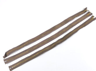 3 x Reissverschluss "Zipp", Länge des Metallverschlusses 76cm. ZIVIL oder Nachkrieg