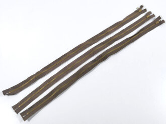3 x Reissverschluss "Zipp", Länge des Metallverschlusses 76cm. ZIVIL oder Nachkrieg