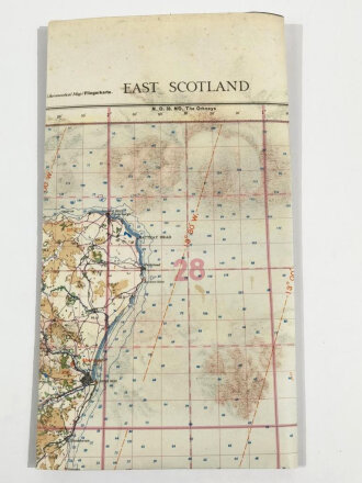Deutsche Fliegerkarte East Scotland, Great Britain, nach dem Krieg Rückseitig nochmals bedruckt " Schwerter zu Pflugscharen", Sie erhalten 1 Stück