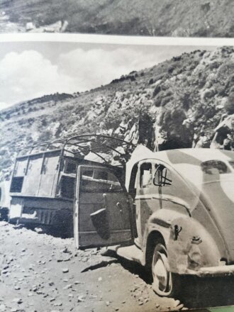 "Kreta- Sieg der Kühnsten" vom Heldenkampf der Fallschirmjäger. Bildband von 1942, gebraucht, Teil des Schutzumschlages auf die erste Seite geklebt