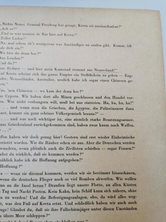 "Kreta- Sieg der Kühnsten" vom Heldenkampf der Fallschirmjäger. Bildband von 1942, gebraucht, Teil des Schutzumschlages auf die erste Seite geklebt