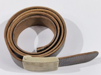 Bundeswehr Hosengürtel schwarzes Leder, Gesamtlänge 107cm