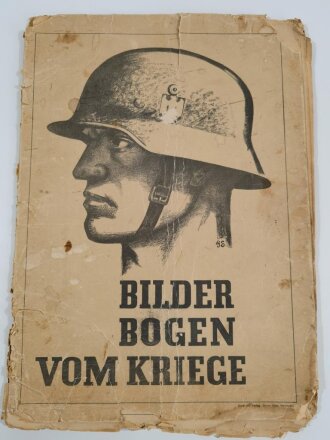 Grossformtiges Kinderbuch " Bilder Bogen vom Kriege" Deckblatt entnazifiziert schlechter Zustand