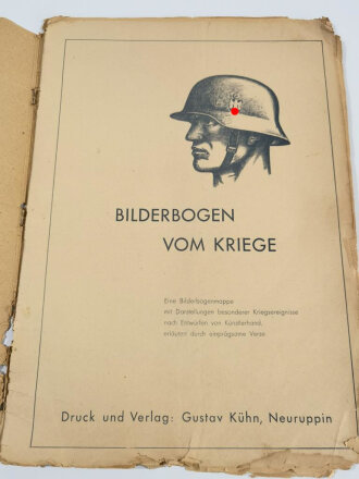 Grossformtiges Kinderbuch " Bilder Bogen vom Kriege" Deckblatt entnazifiziert schlechter Zustand