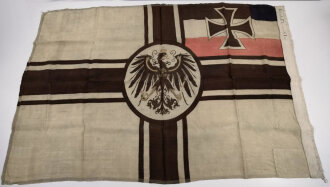 Kaiserliche Marine 1.Weltkrieg, Reichskriegsflagge als Bootsflagge 90 x 140cm. Geführtes Stück, dennoch in gutem Zustand