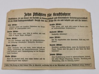 "Kraftfahrer - Augen auf im Straßenverkehr - 10 Gebote für Kraftfahrer", gebraucht