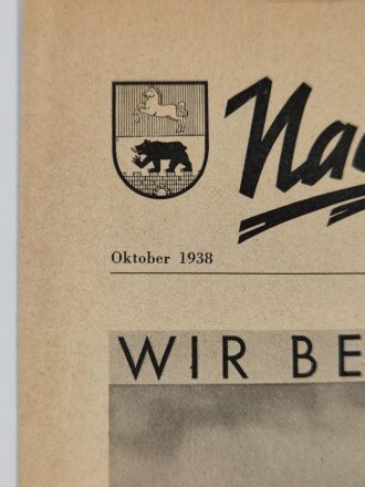 Nachrichten der NSFK Gruppe 9 "Wir besuchen eine Sportflugstelle" Oktober 1938, Hannover, DIN A4, 4-Seitig