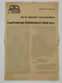 Der Stahlhelm, Der Bundesführer, "Lagebericht und Befehl vom 28. April 1933", geknickt, 4-Seitig, DIN A4