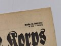 "Das Schwarze Korps" Zeitung der Schutzstaffeln der NSDAP, Berlin 31. Juli 1935, geknickt Seite 1 & 2 Rest fehlt