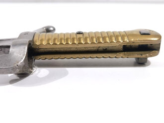 Frankreich, Seitengewehr/Yatagan Modell 1842/59 , Chatellerault1869, Ringdurchmesser 21 mm, innenliegende Drückerfeder, FK Markierung auf Parierstange