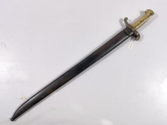 Frankreich/Kaiserreich Seitengewehr/Yatagan Modell 1842/59, deutsches Beutestück,