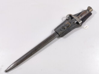 Frankreich,  Seitengewehr Mousqueton d Artillerie Mannlicher Berthier , Ausführung 2. Modell 1892 und 92/17 mit Koppelschuh, Holzgriffschalen genietet