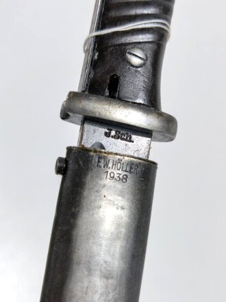 Seitengewehr Modell 84/98 für K98 der Wehrmacht. Gebraucht, Fremdstempel