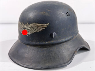 Stahlhelm Luftschutz, guter Zustand, ungereinigtes Stück