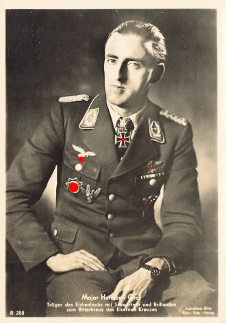 Ansichtskarte "Major Herman Graf - Träger des...