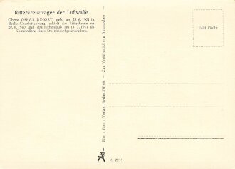 Ansichtskarte "Oberst Oskar Dinort - Träger des Eichenlaubs zum Ritterkreuz des Eisernen Kreuzes"